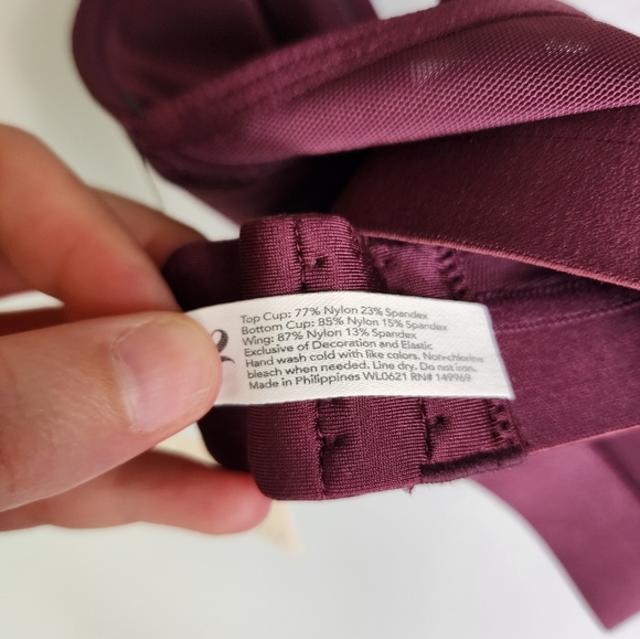 NEW Lively Mesh Trim Plum Bralette Size 1 - Picture 8 of 8
